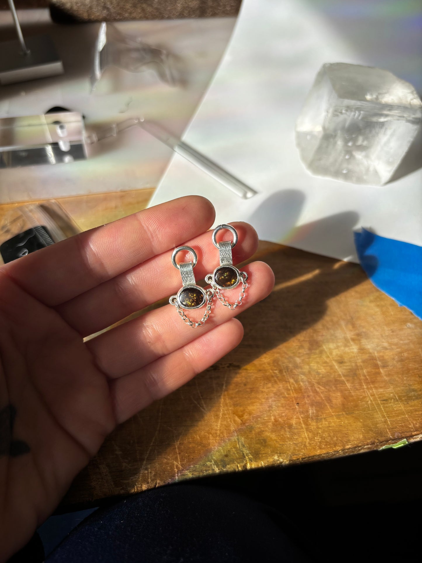 Chain Agate Earrings