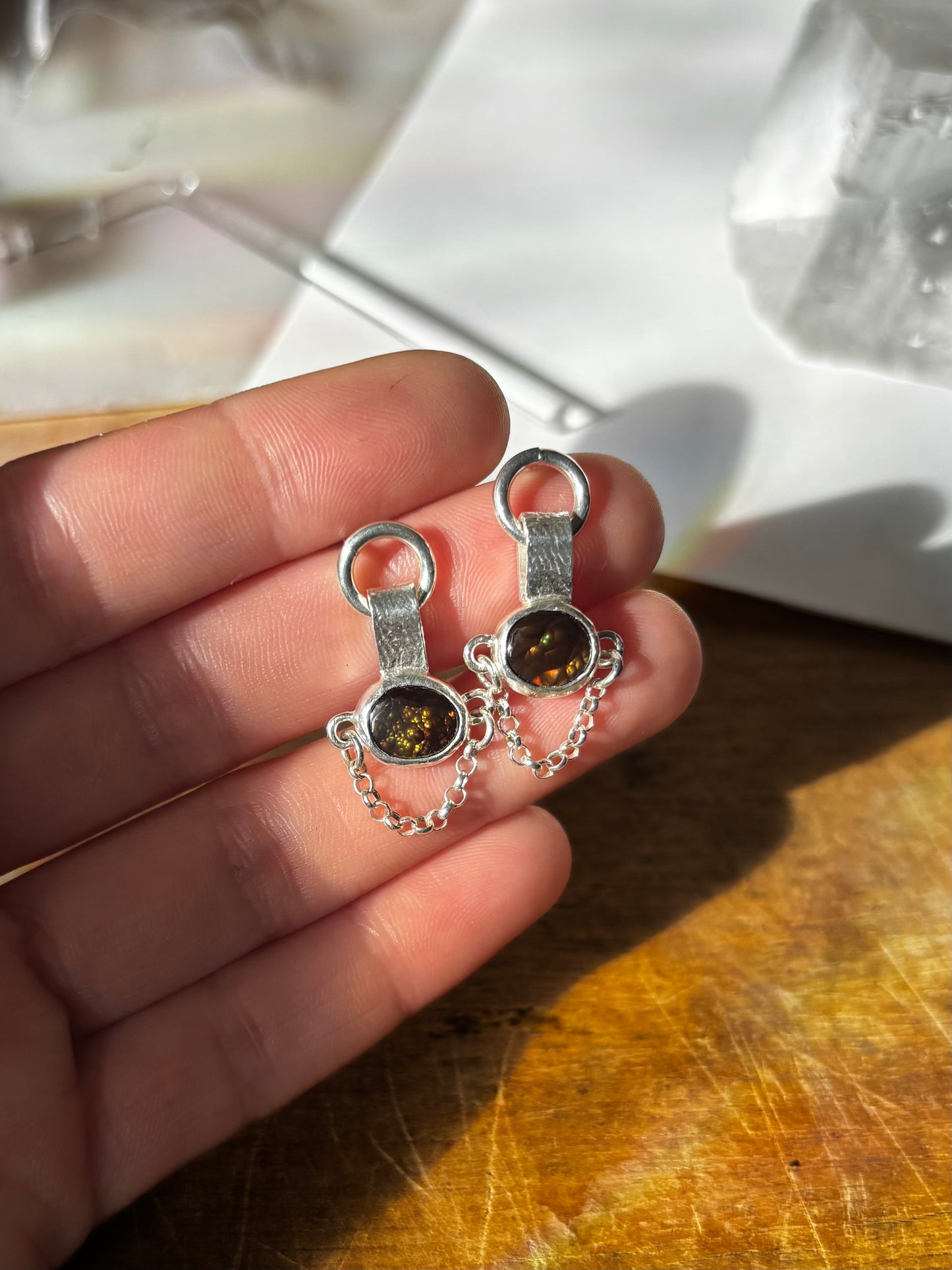 Chain Agate Earrings